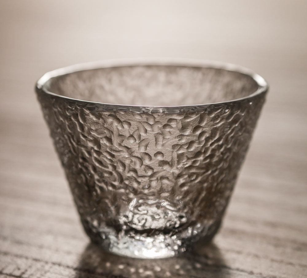 Hammered Glass Tea Cup, cone shape, 60 ml