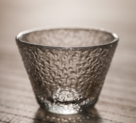 Hammered Glass Tea Cup, cone shape, 60 ml