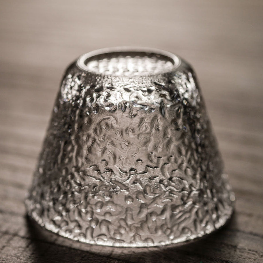 Hammered Glass Tea Cup, cone shape, 60 ml