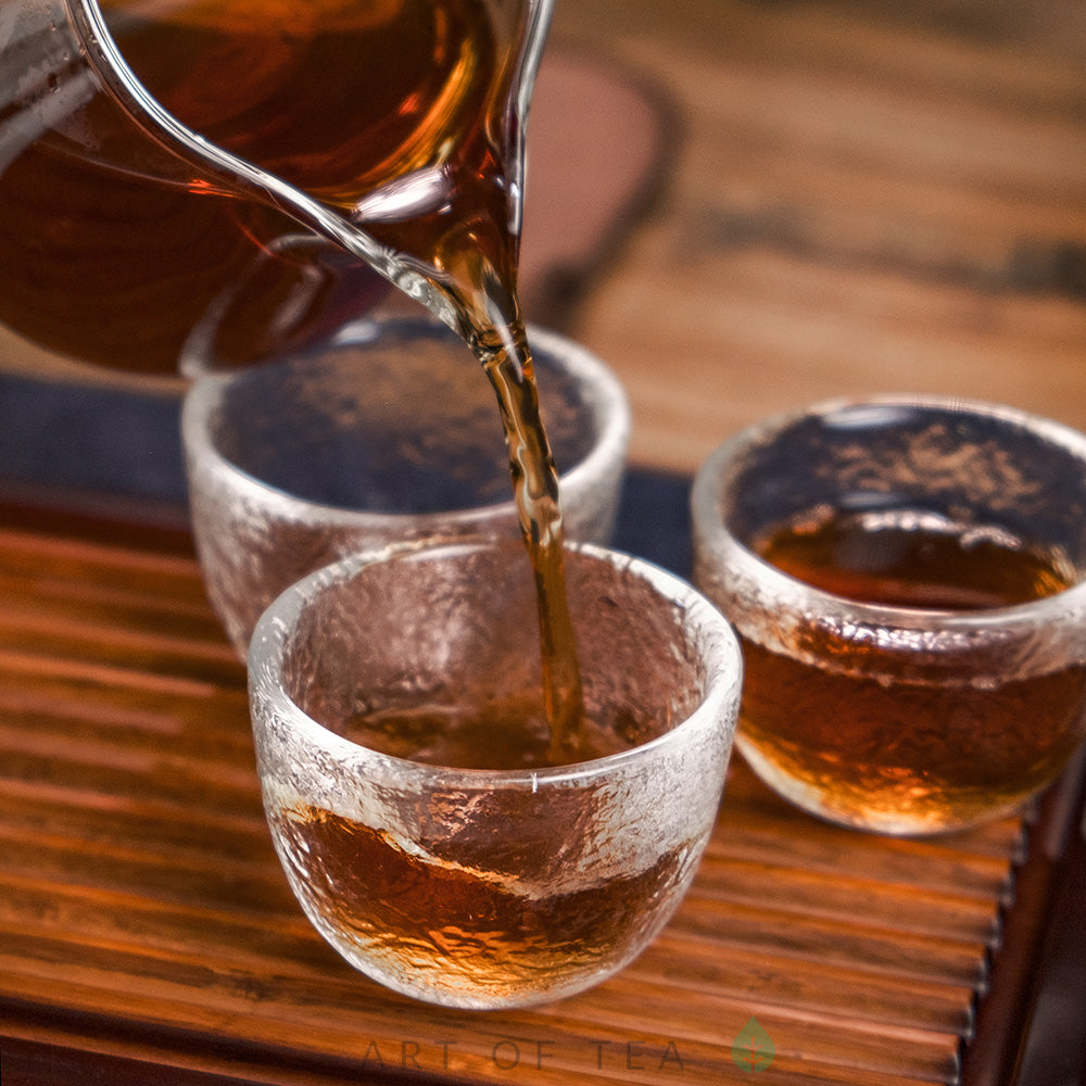 Hammered Glass Tea Cup, round shape, 60 ml